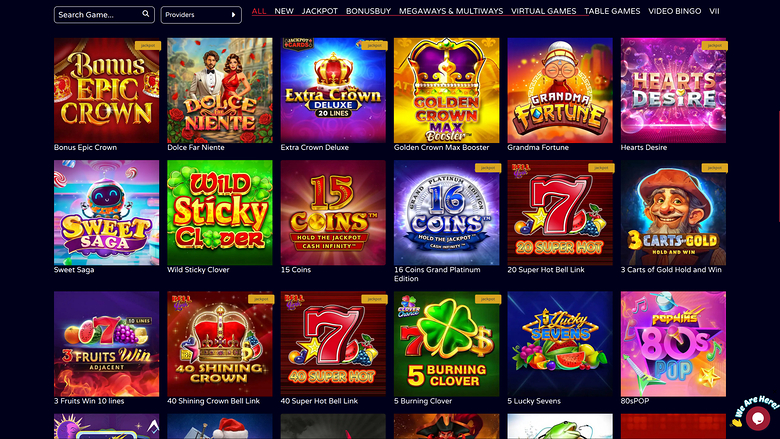 Boombang Casino — Games lobby