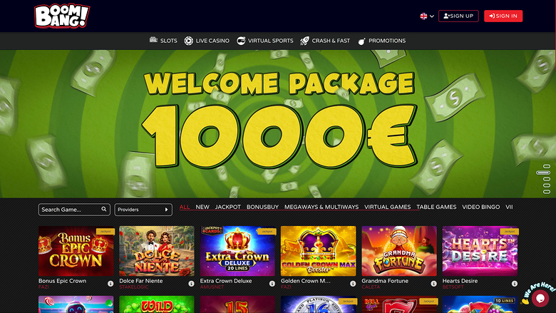 Boombang Casino — Homepage