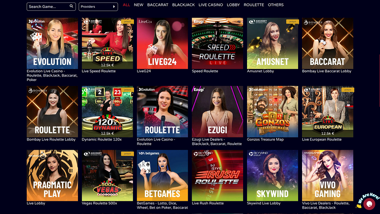 Boombang Casino — Live dealer lobby