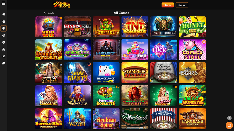 BoomingSlots Casino — Games lobby
