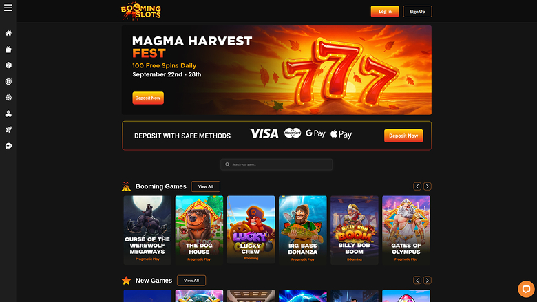 BoomingSlots Casino — Homepage
