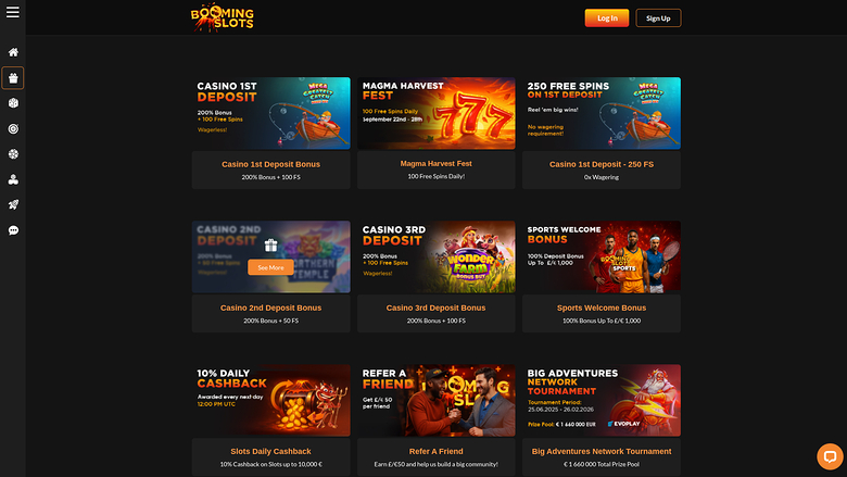 BoomingSlots Casino — Promotions page