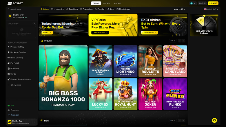 BoxBet Casino — Homepage