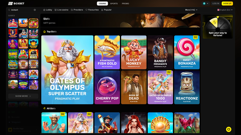 BoxBet Casino — Jackpot games