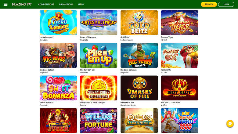 Brazino777 Casino — Games lobby