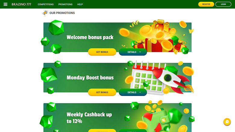 Brazino777 Casino — Promotions page