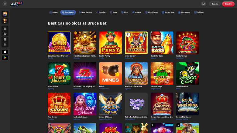 Brucebet Casino — Games lobby