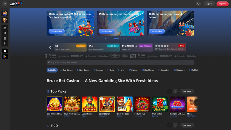 Brucebet Casino — Homepage