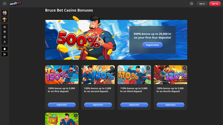 Brucebet Casino — Promotions page