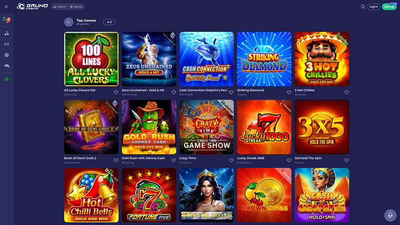 Bruno Casino — Games lobby