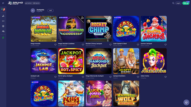 Bruno Casino — Jackpot games