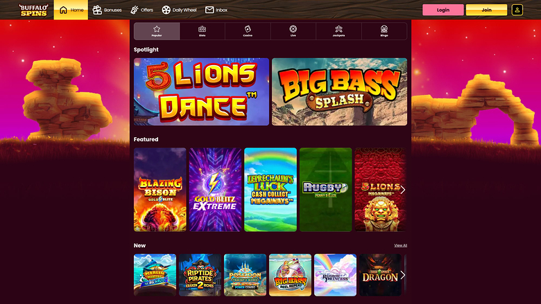 Buffalo Spins Casino — Games lobby