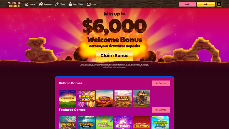 Buffalo Spins Casino — Homepage