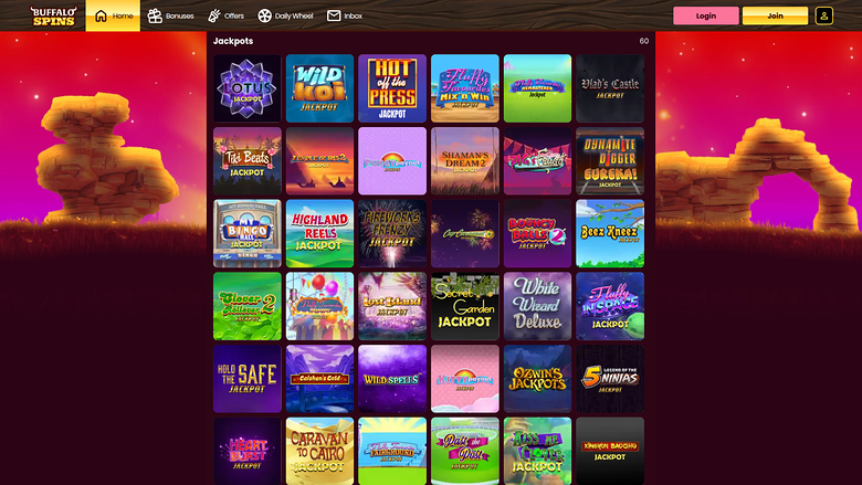 Buffalo Spins Casino — Jackpot games