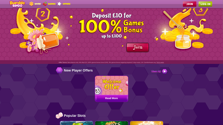 Bumble Bingo — Homepage