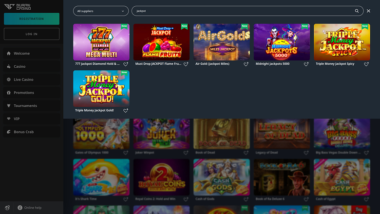 Buran Casino — Jackpot games