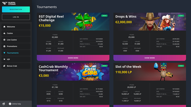Buran Casino — Tournaments