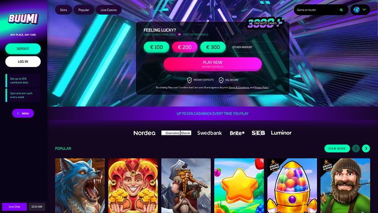 Buumi Casino — Homepage