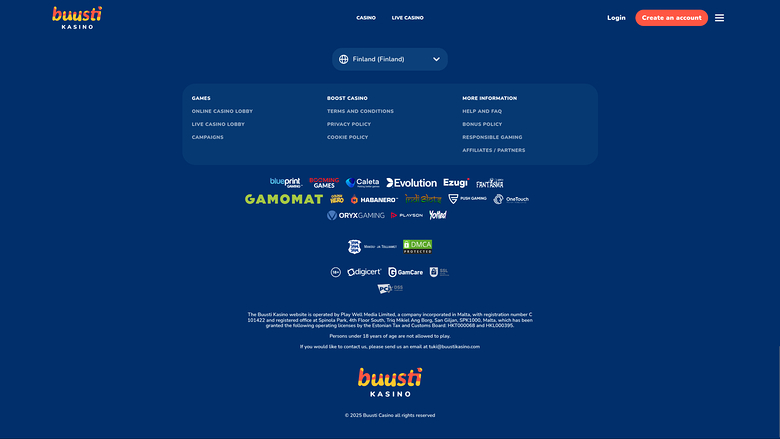 Buusti Kasino — Games by studio