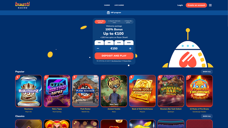 Buusti Kasino — Homepage