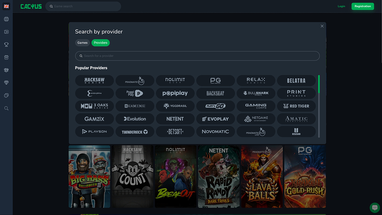 Cactus Casino — Games by studio