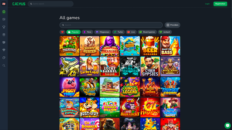Cactus Casino — Games lobby