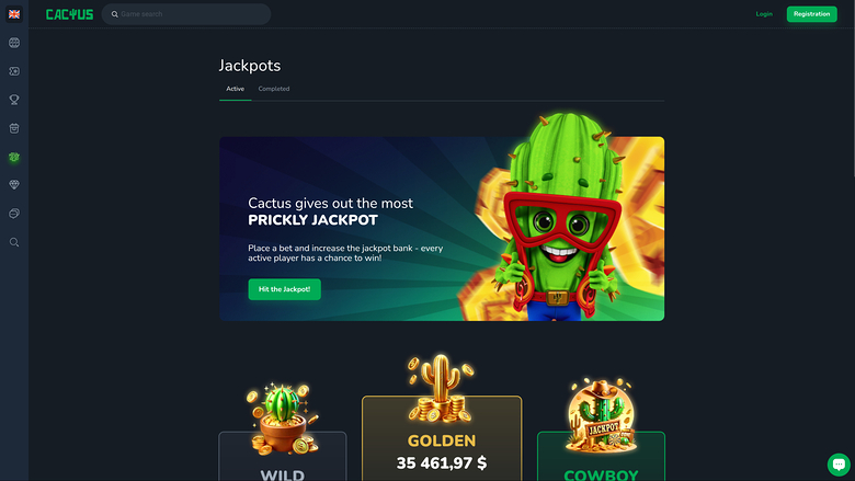 Cactus Casino — Jackpot games