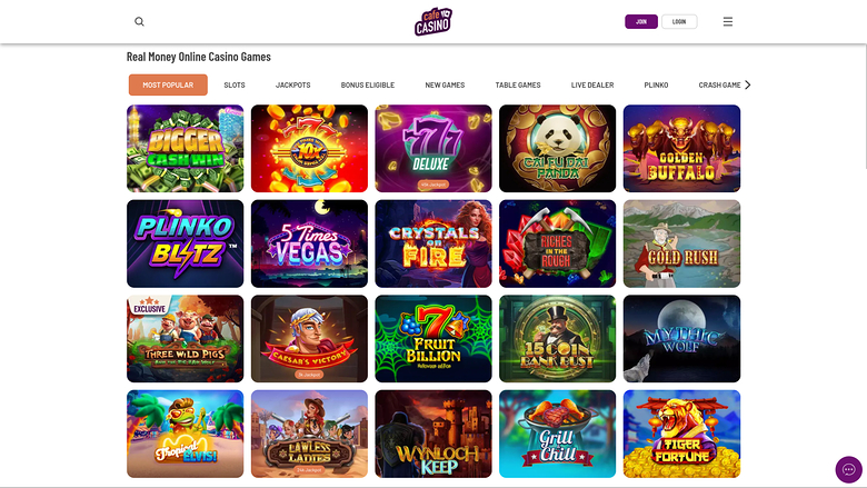 Cafe Casino — Games lobby