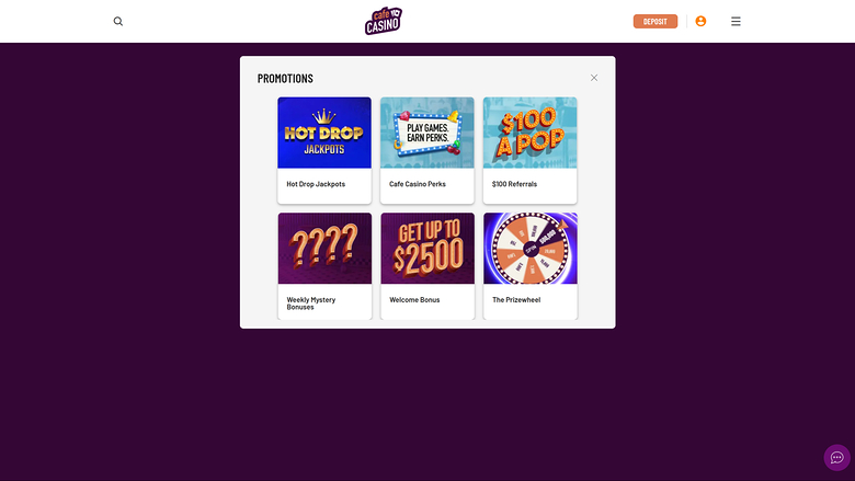 Cafe Casino — Promotions page