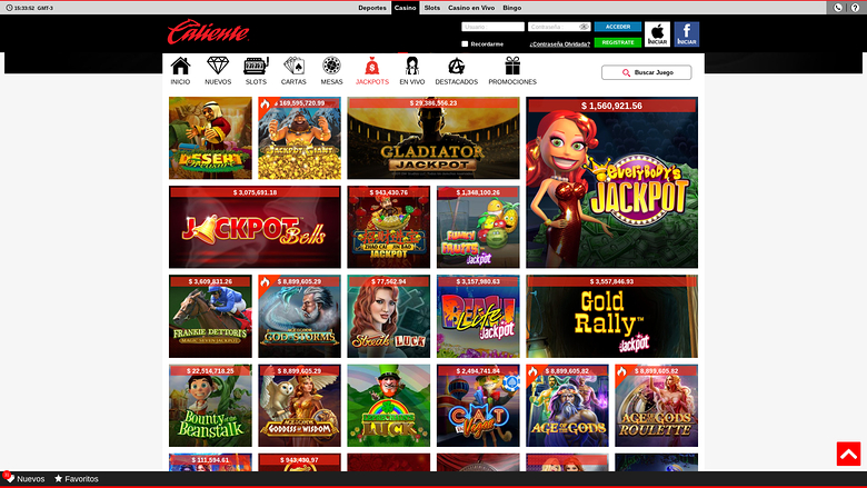 Caliente — Jackpot games