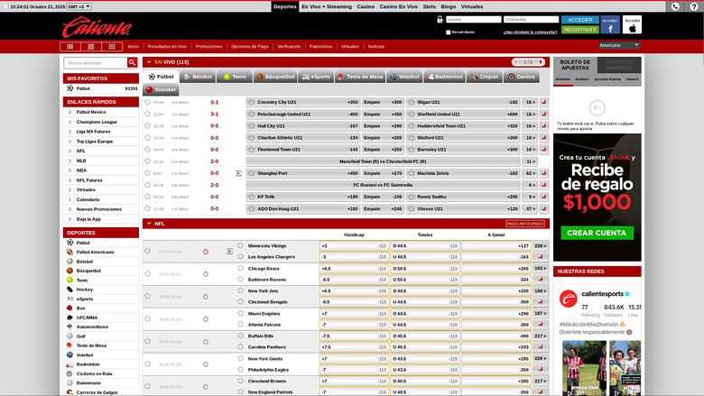Caliente — Sportsbook