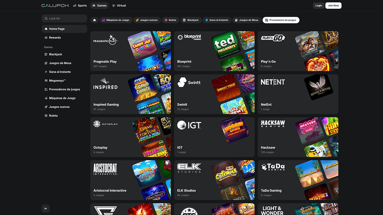 Calupoh Casino — Games by studio