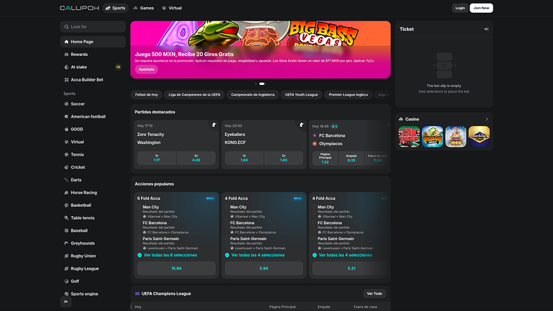 Calupoh Casino — Homepage