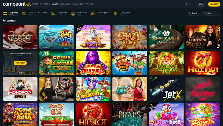 Campeonbet Casino — Games lobby