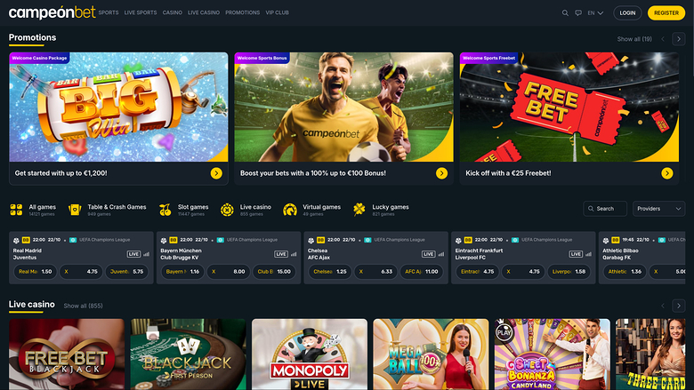Campeonbet Casino — Homepage