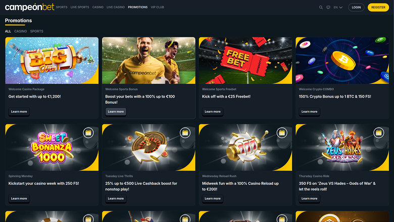 Campeonbet Casino — Promotions page