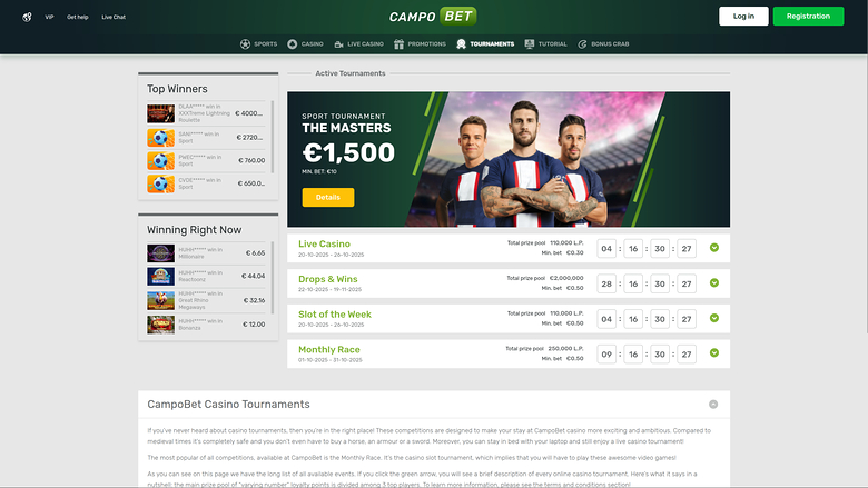 Campobet Casino — Tournaments