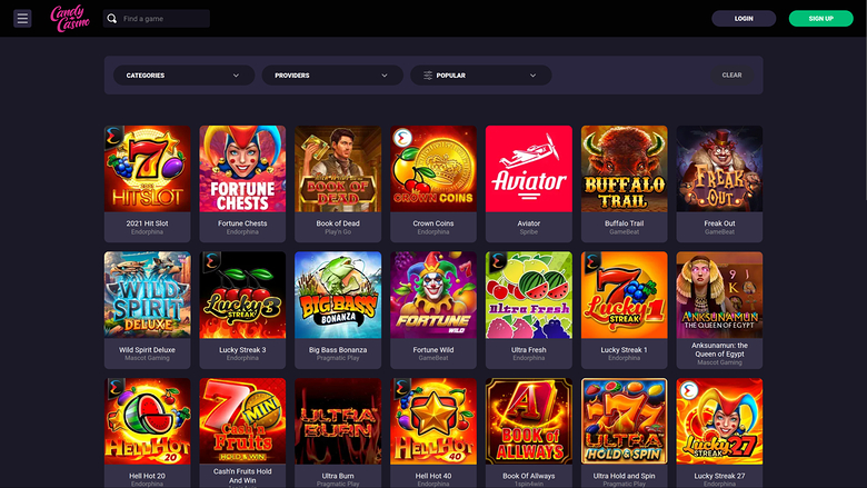 Candy Casino — Games lobby