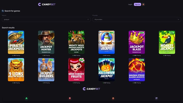 CandyBet Casino — Jackpot games