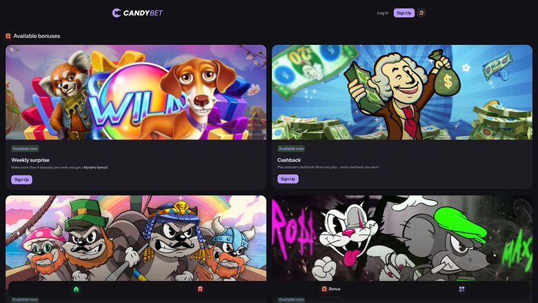 CandyBet Casino — Promotions page