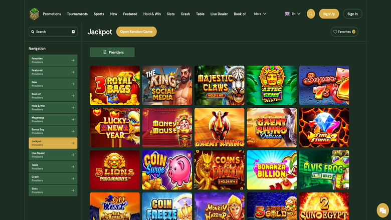 Cashbox Casino — Jackpot games