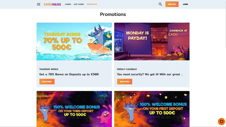 Cashimashi Casino — Promotions page