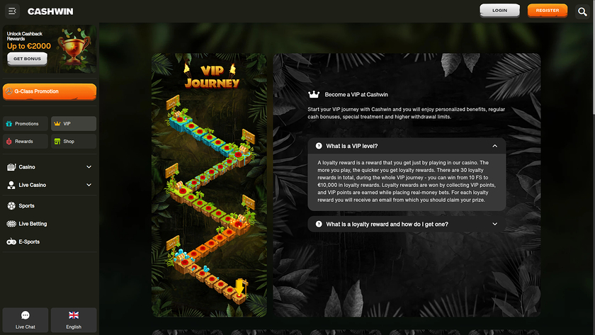 Cashwin — VIP section