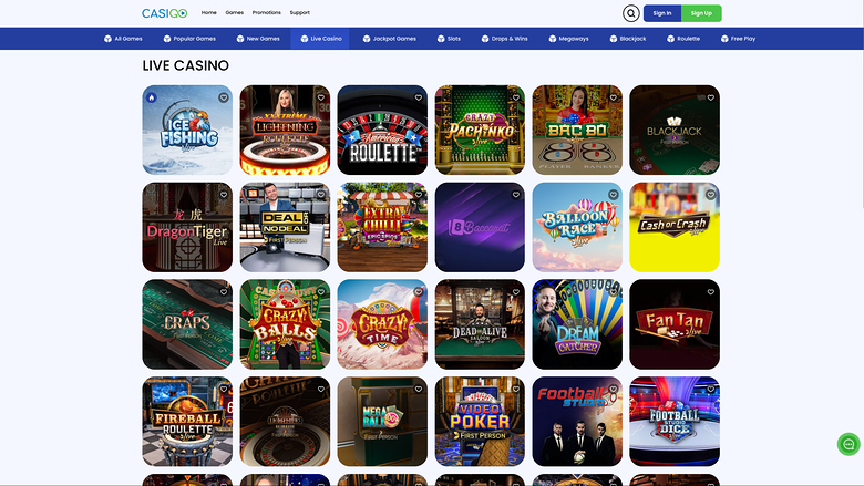 CasiGo Casino — Live dealer lobby