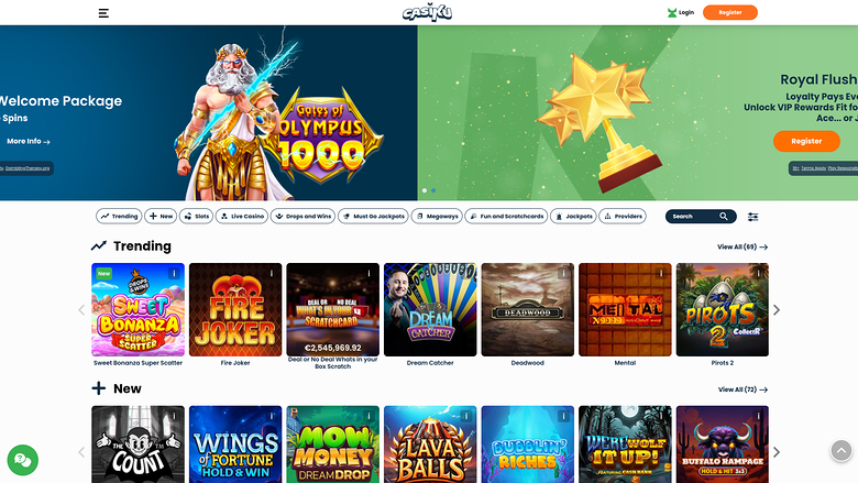 Casiku Casino — Games lobby
