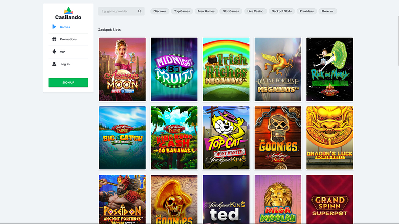 Casilando Casino — Jackpot games