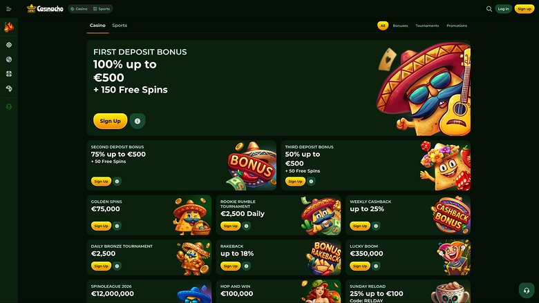 Casinacho Casino — Promotions page