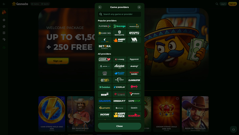 Casinacho Casino — Providers
