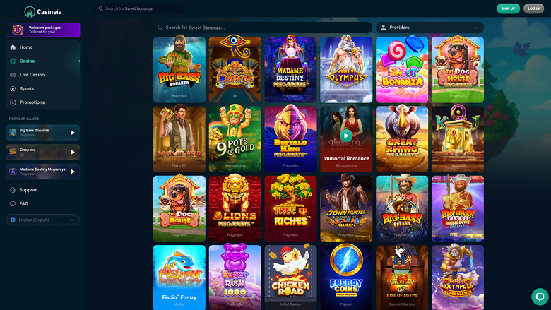 Casineia Casino — Games lobby
