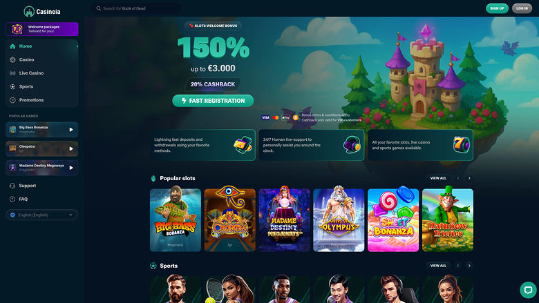 Casineia Casino — Homepage
